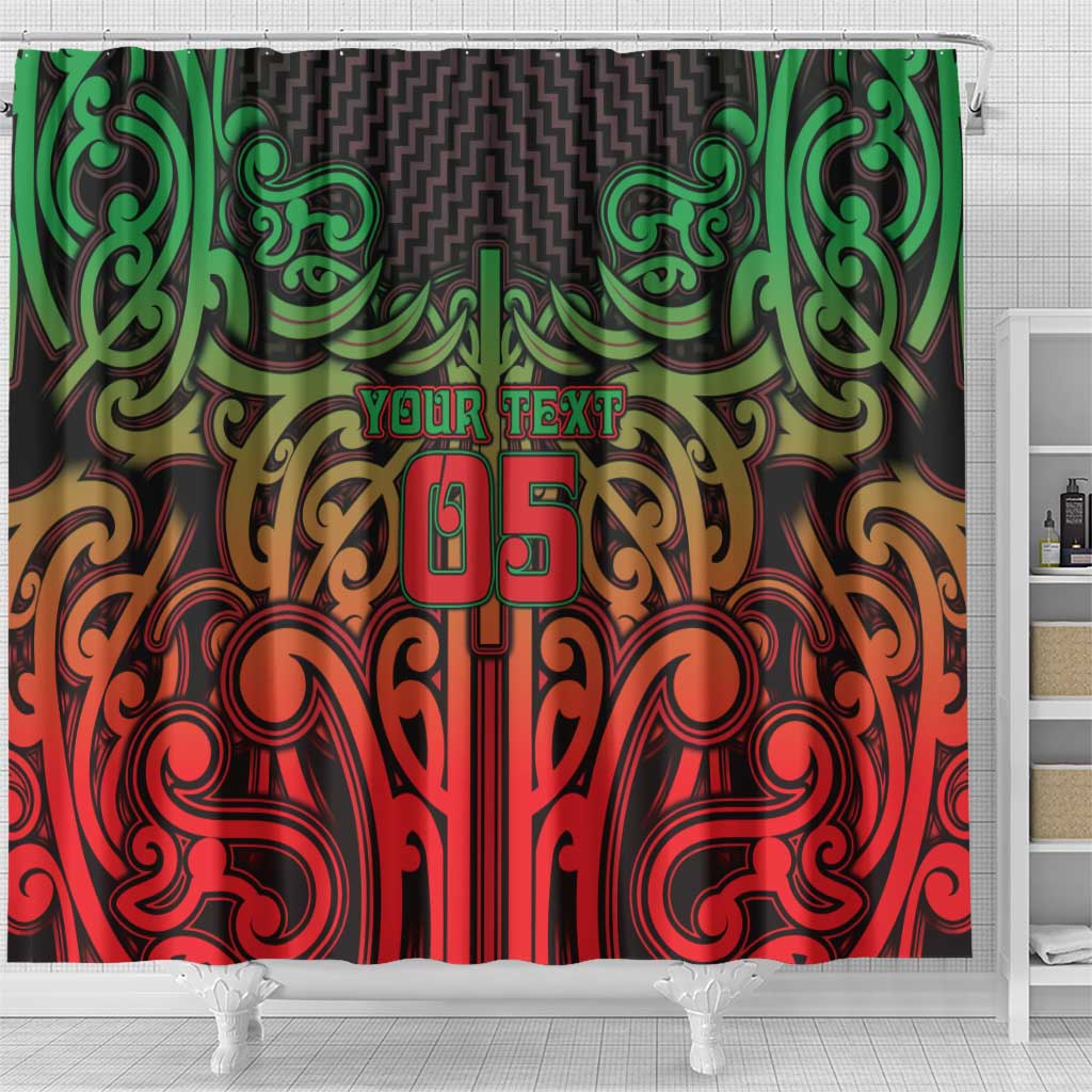 Custom Aotearoa Tuhoe Shower Curtain Maori Tribal Pattern Mix Poutama LT05 - Polynesian Pride