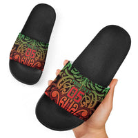 Custom Aotearoa Tuhoe Slide Sandals Maori Tribal Pattern Mix Poutama LT05 - Polynesian Pride