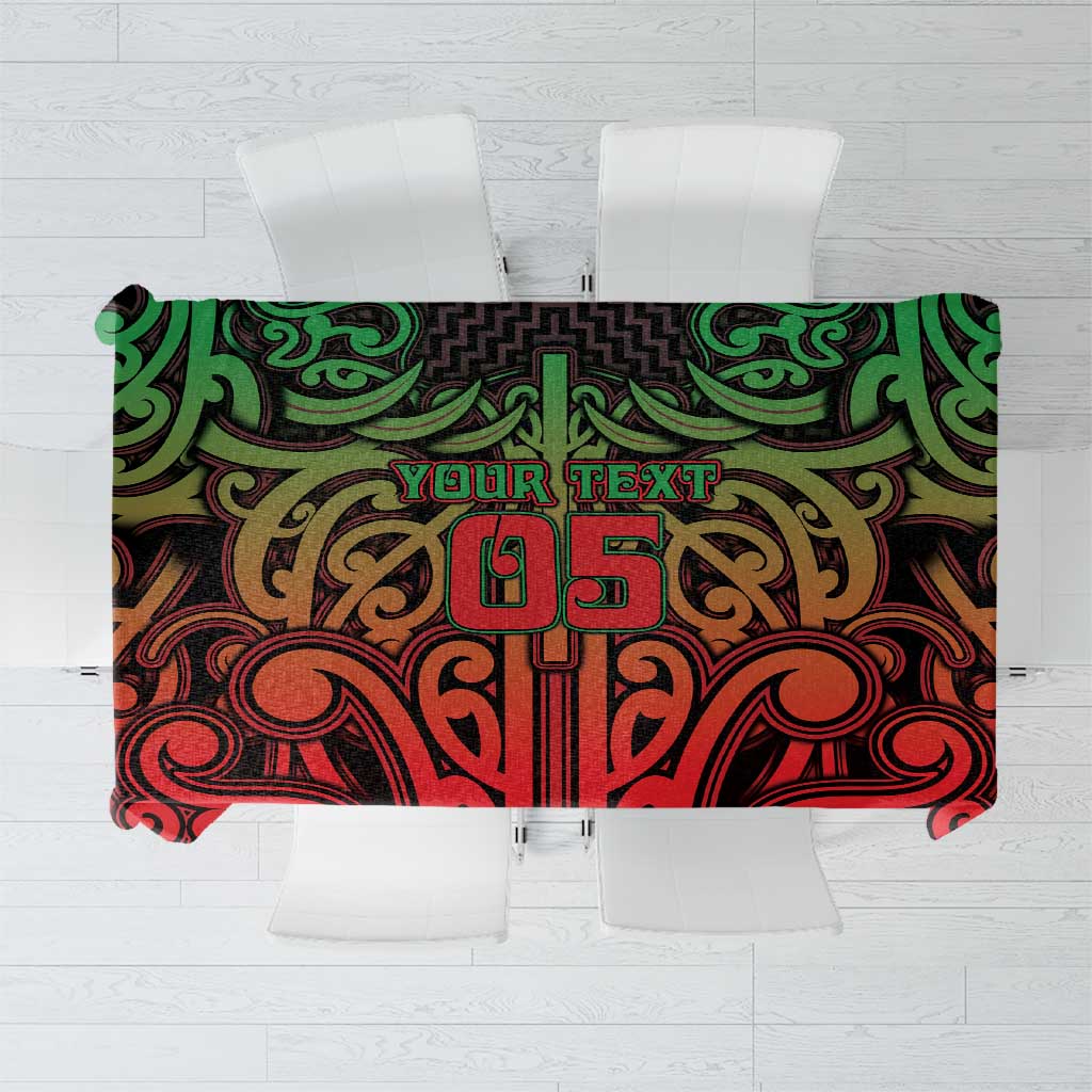 Custom Aotearoa Tuhoe Tablecloth Maori Tribal Pattern Mix Poutama LT05 Black - Polynesian Pride