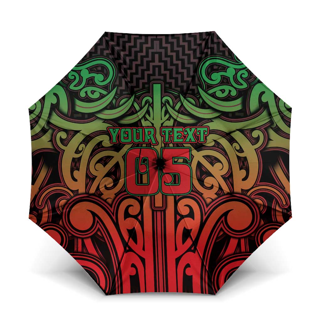 Custom Aotearoa Tuhoe Umbrella Maori Tribal Pattern Mix Poutama LT05 One Size Folded 11.42 inch Opened Diameter 37.4 inch Black - Polynesian Pride