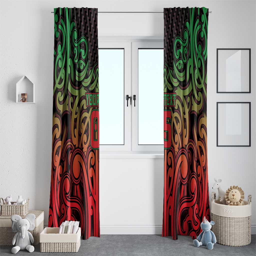 Custom Aotearoa Tuhoe Window Curtain Maori Tribal Pattern Mix Poutama LT05 - Polynesian Pride