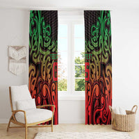 Custom Aotearoa Tuhoe Window Curtain Maori Tribal Pattern Mix Poutama LT05 - Polynesian Pride