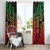 Custom Aotearoa Tuhoe Window Curtain Maori Tribal Pattern Mix Poutama LT05 - Polynesian Pride