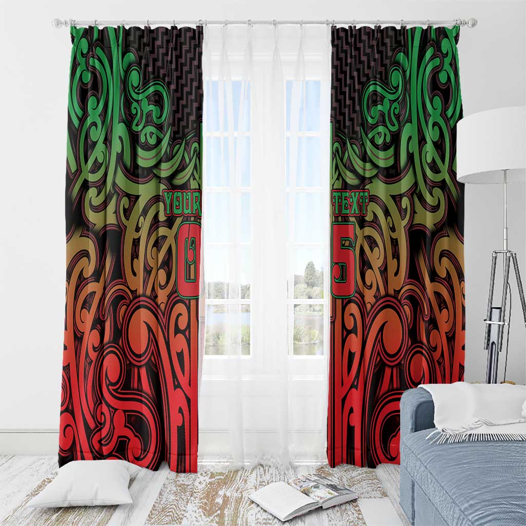 Custom Aotearoa Tuhoe Window Curtain Maori Tribal Pattern Mix Poutama LT05 - Polynesian Pride