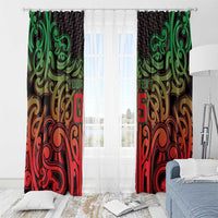 Custom Aotearoa Tuhoe Window Curtain Maori Tribal Pattern Mix Poutama LT05 - Polynesian Pride
