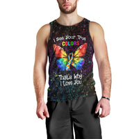 I See Your True Colors Personalised Men Tank Top Autism Awareness LT05 - Polynesian Pride