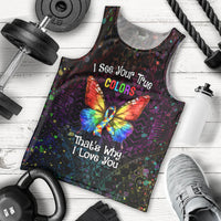 I See Your True Colors Personalised Men Tank Top Autism Awareness LT05 - Polynesian Pride