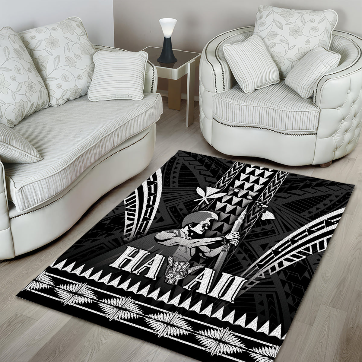 Hawaii Happy King Kamehameha Day Area Rug Kakau Pattern LT05 - Polynesian Pride