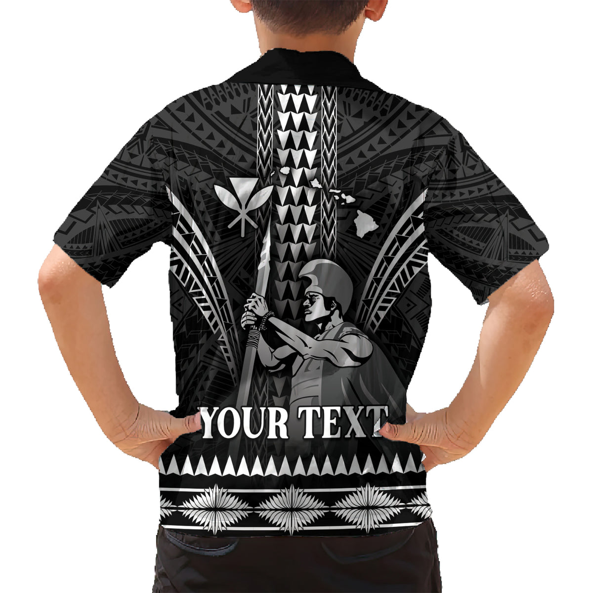 Personalised Hawaii Happy King Kamehameha Day Kid Hawaiian Shirt Kakau Pattern LT05 - Polynesian Pride