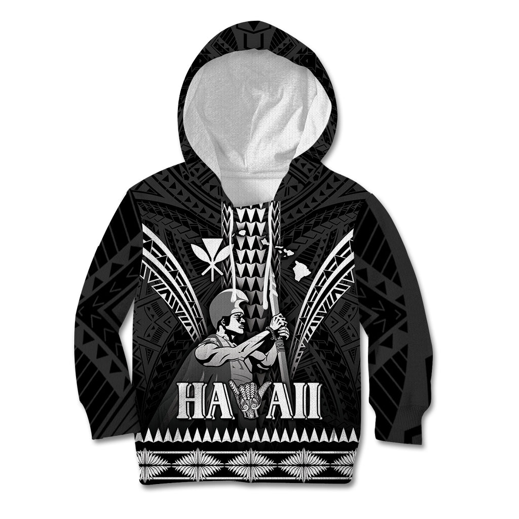 Personalised Hawaii Happy King Kamehameha Day Kid Hoodie Kakau Pattern LT05 Hoodie Black - Polynesian Pride