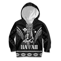 Personalised Hawaii Happy King Kamehameha Day Kid Hoodie Kakau Pattern LT05 Hoodie Black - Polynesian Pride