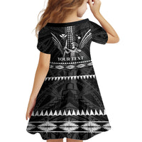 Personalised Hawaii Happy King Kamehameha Day Kid Short Sleeve Dress Kakau Pattern LT05 - Polynesian Pride