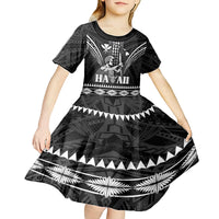 Personalised Hawaii Happy King Kamehameha Day Kid Short Sleeve Dress Kakau Pattern LT05 - Polynesian Pride