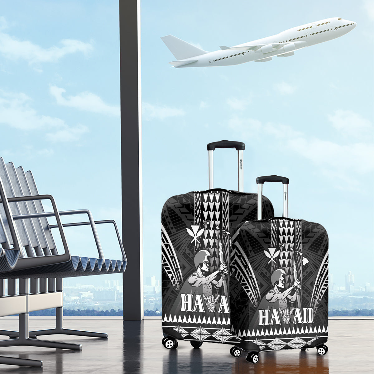 Hawaii Happy King Kamehameha Day Luggage Cover Kakau Pattern LT05 - Polynesian Pride