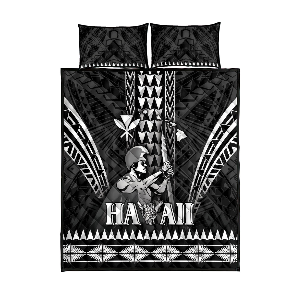 Hawaii Happy King Kamehameha Day Quilt Bed Set Kakau Pattern LT05 - Polynesian Pride