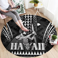 Hawaii Happy King Kamehameha Day Round Carpet Kakau Pattern LT05 - Polynesian Pride