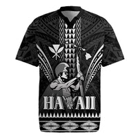 Personalised Hawaii Happy King Kamehameha Day Rugby Jersey Kakau Pattern LT05 Black - Polynesian Pride