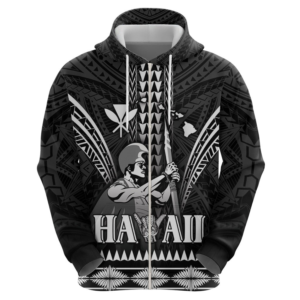 Personalised Hawaii Happy King Kamehameha Day Zip Hoodie Kakau Pattern LT05 - Polynesian Pride