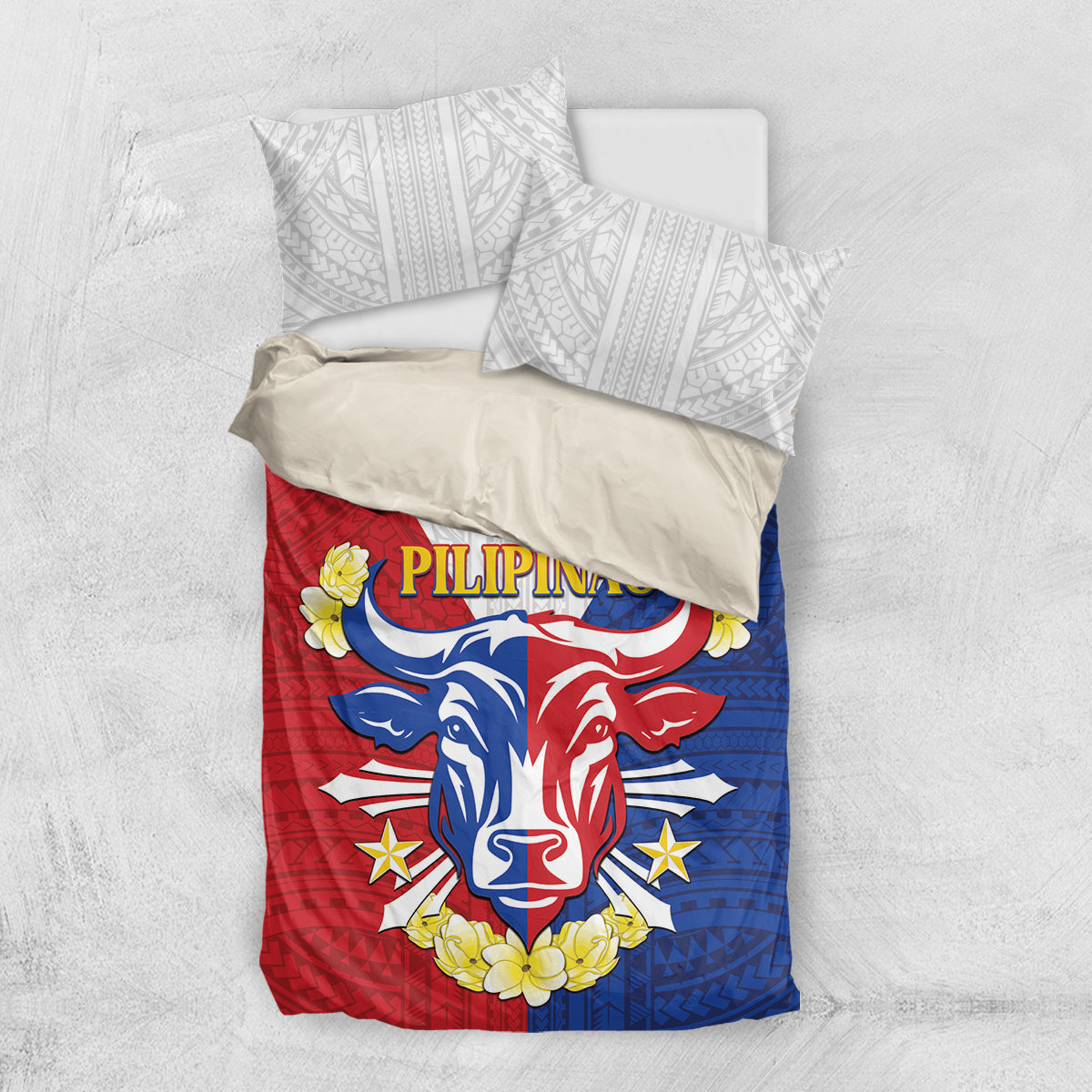 Philippines Independence Day Bedding Set Maligayang Araw ng Kalayaan Filipino Carabao LT05 US Twin 172cm x 218cm Red - Polynesian Pride