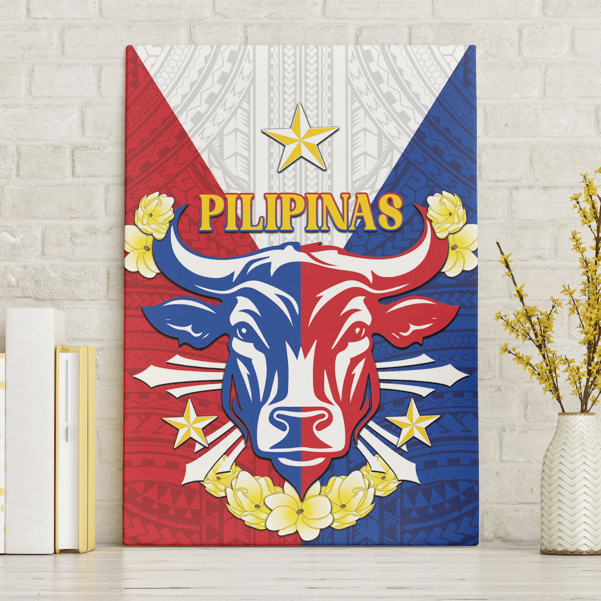 Philippines Independence Day Canvas Wall Art Maligayang Araw ng Kalayaan Filipino Carabao LT05 Without Frame Red - Polynesian Pride