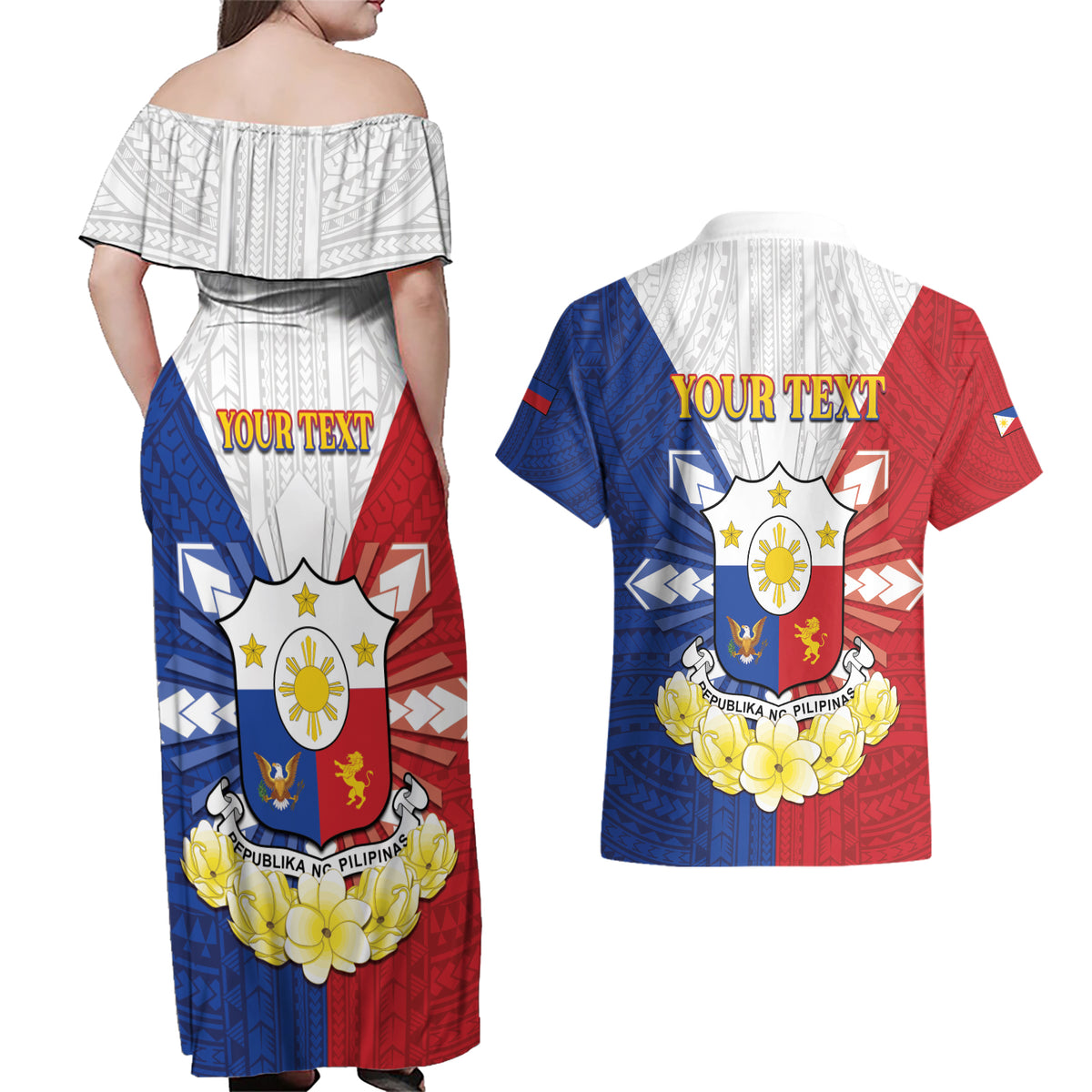 Personalised Philippines Independence Day Couples Matching Off Shoulder ...