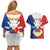 Personalised Philippines Independence Day Couples Matching Off Shoulder Short Dress and Hawaiian Shirt Maligayang Araw ng Kalayaan Filipino Carabao