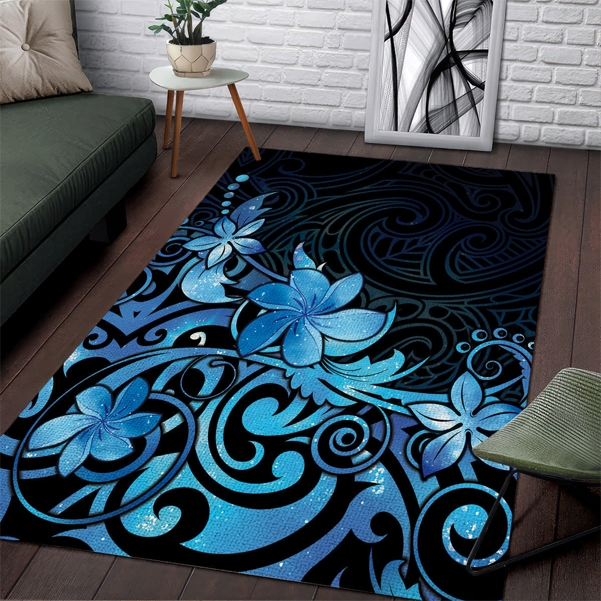 Matariki New Zealand Area Rug Maori Pattern Blue Galaxy LT05 Blue - Polynesian Pride
