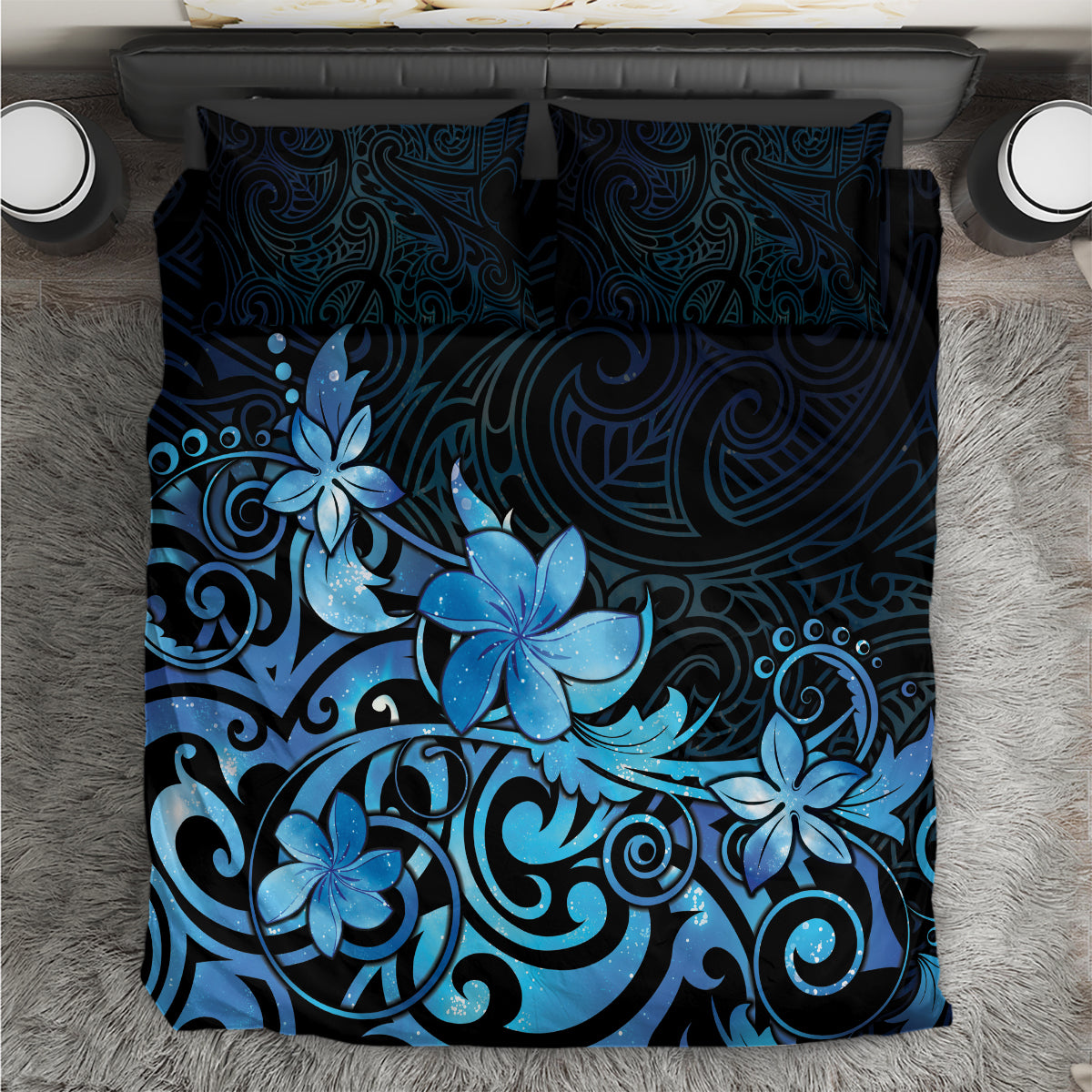 Matariki New Zealand Bedding Set Maori Pattern Blue Galaxy LT05 Blue - Polynesian Pride