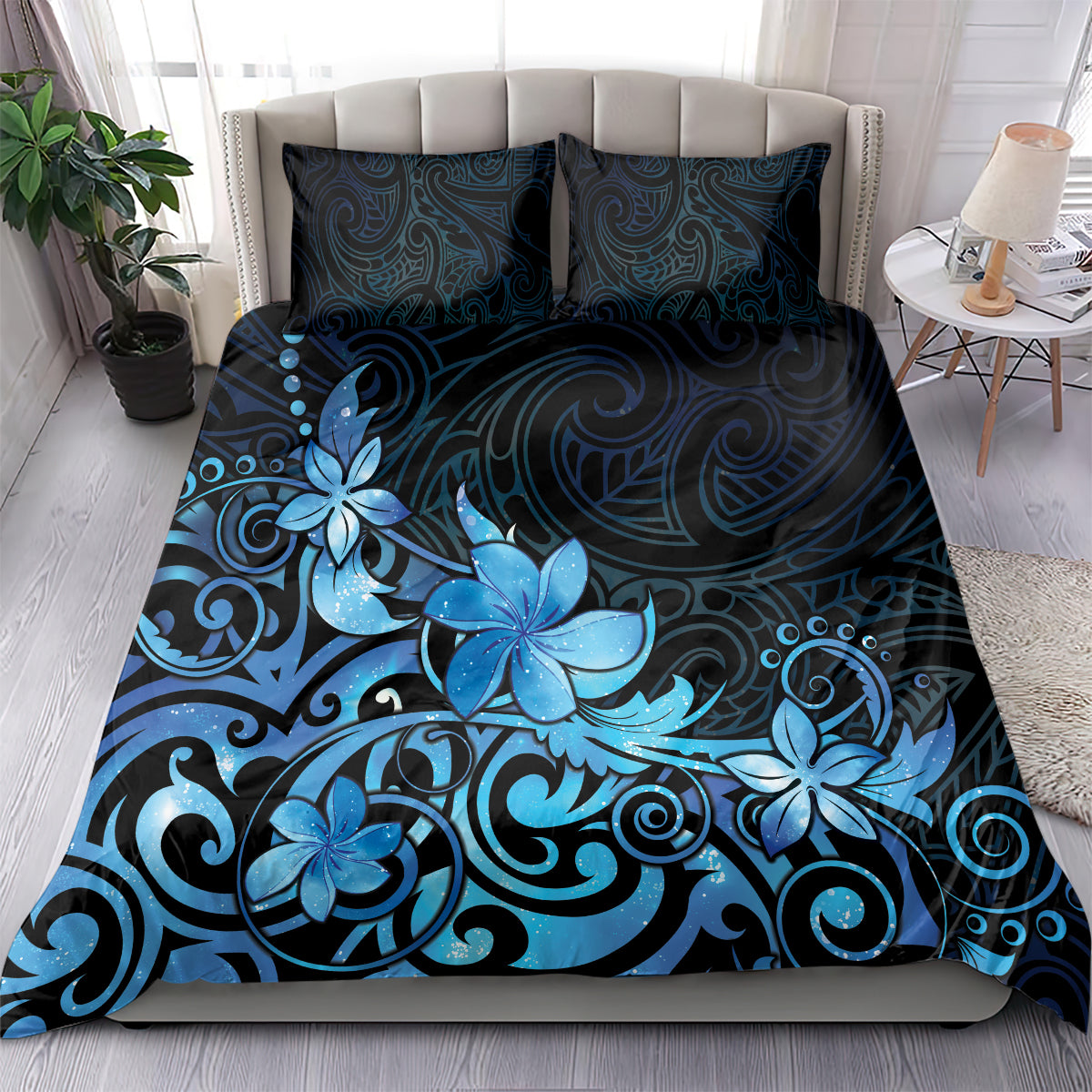 Matariki New Zealand Bedding Set Maori Pattern Blue Galaxy LT05 - Polynesian Pride