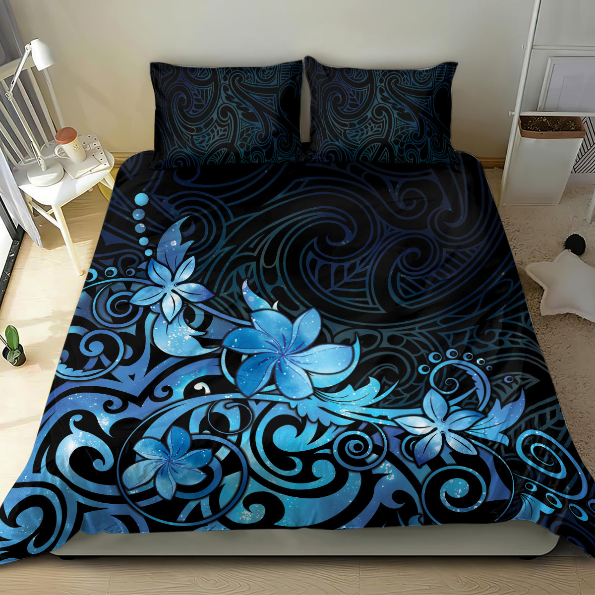 Matariki New Zealand Bedding Set Maori Pattern Blue Galaxy LT05 - Polynesian Pride