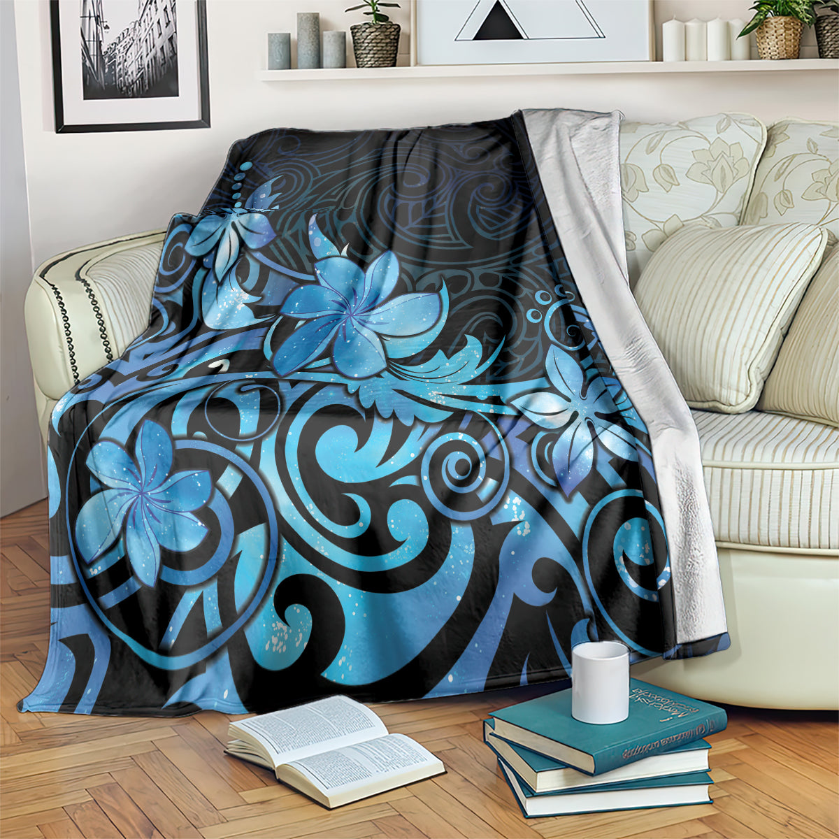 Matariki New Zealand Blanket Maori Pattern Blue Galaxy LT05 Blue - Polynesian Pride