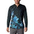 Matariki New Zealand Button Sweatshirt Maori Pattern Blue Galaxy