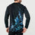 Matariki New Zealand Button Sweatshirt Maori Pattern Blue Galaxy