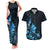 Matariki New Zealand Couples Matching Tank Maxi Dress and Hawaiian Shirt Maori Pattern Blue Galaxy