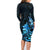 Matariki New Zealand Family Matching Long Sleeve Bodycon Dress and Hawaiian Shirt Maori Pattern Blue Galaxy