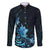 Matariki New Zealand Family Matching Off The Shoulder Long Sleeve Dress and Hawaiian Shirt Maori Pattern Blue Galaxy