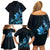 Matariki New Zealand Family Matching Off Shoulder Short Dress and Hawaiian Shirt Maori Pattern Blue Galaxy