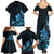 Matariki New Zealand Family Matching Summer Maxi Dress and Hawaiian Shirt Maori Pattern Blue Galaxy