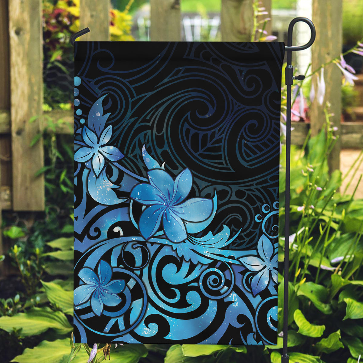 Matariki New Zealand Garden Flag Maori Pattern Blue Galaxy LT05 Garden Flag Blue - Polynesian Pride