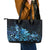 Matariki New Zealand Leather Tote Bag Maori Pattern Blue Galaxy