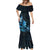 Matariki New Zealand Mermaid Dress Maori Pattern Blue Galaxy