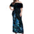 Matariki New Zealand Off Shoulder Maxi Dress Maori Pattern Blue Galaxy