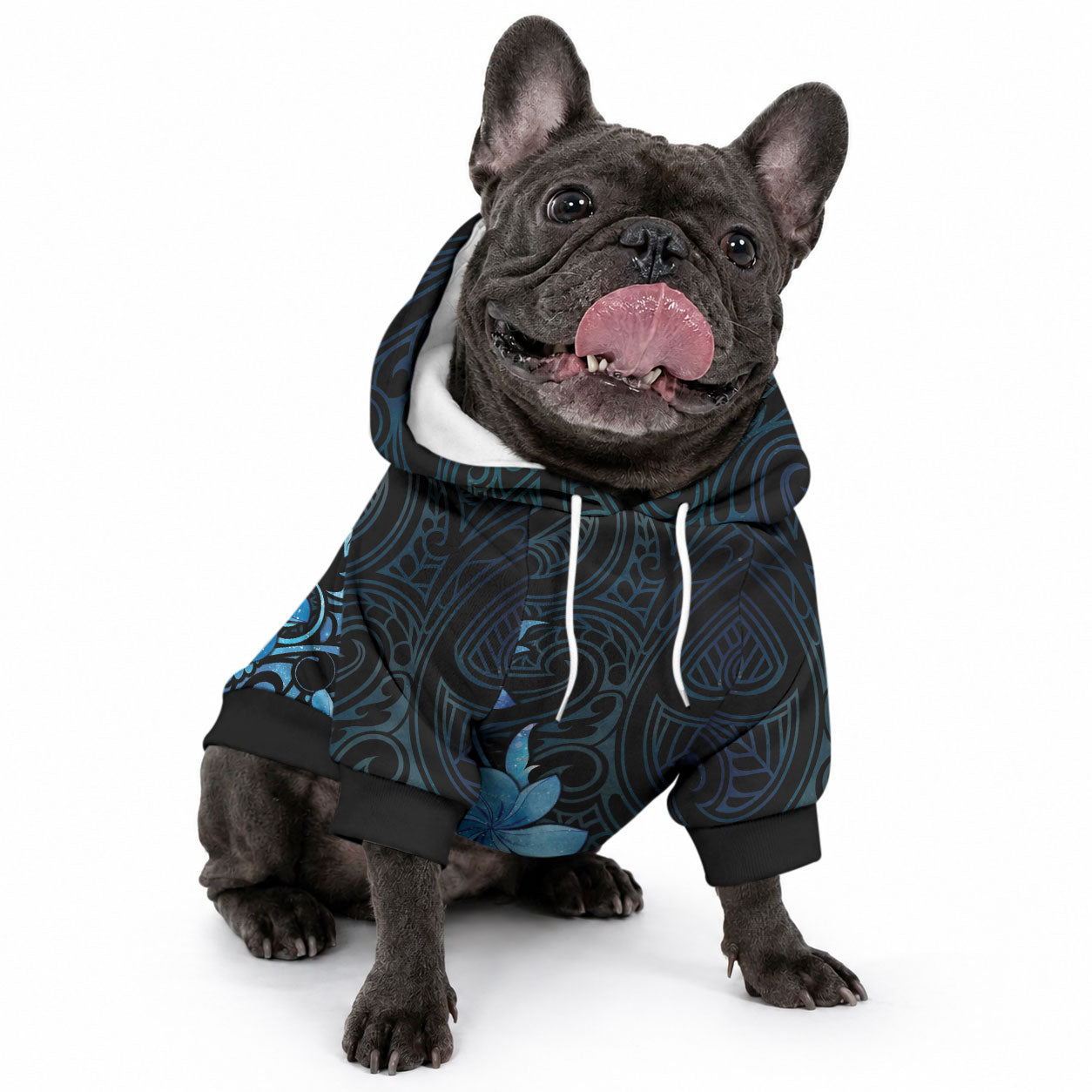 Matariki New Zealand Pet Hoodie Maori Pattern Blue Galaxy LT05 - Polynesian Pride