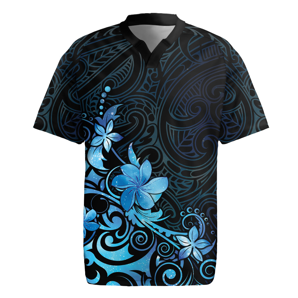 Matariki New Zealand Rugby Jersey Maori Pattern Blue Galaxy