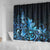 Matariki New Zealand Shower Curtain Maori Pattern Blue Galaxy