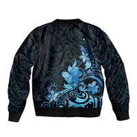 Matariki New Zealand Sleeve Zip Bomber Jacket Maori Pattern Blue Galaxy LT05 - Polynesian Pride