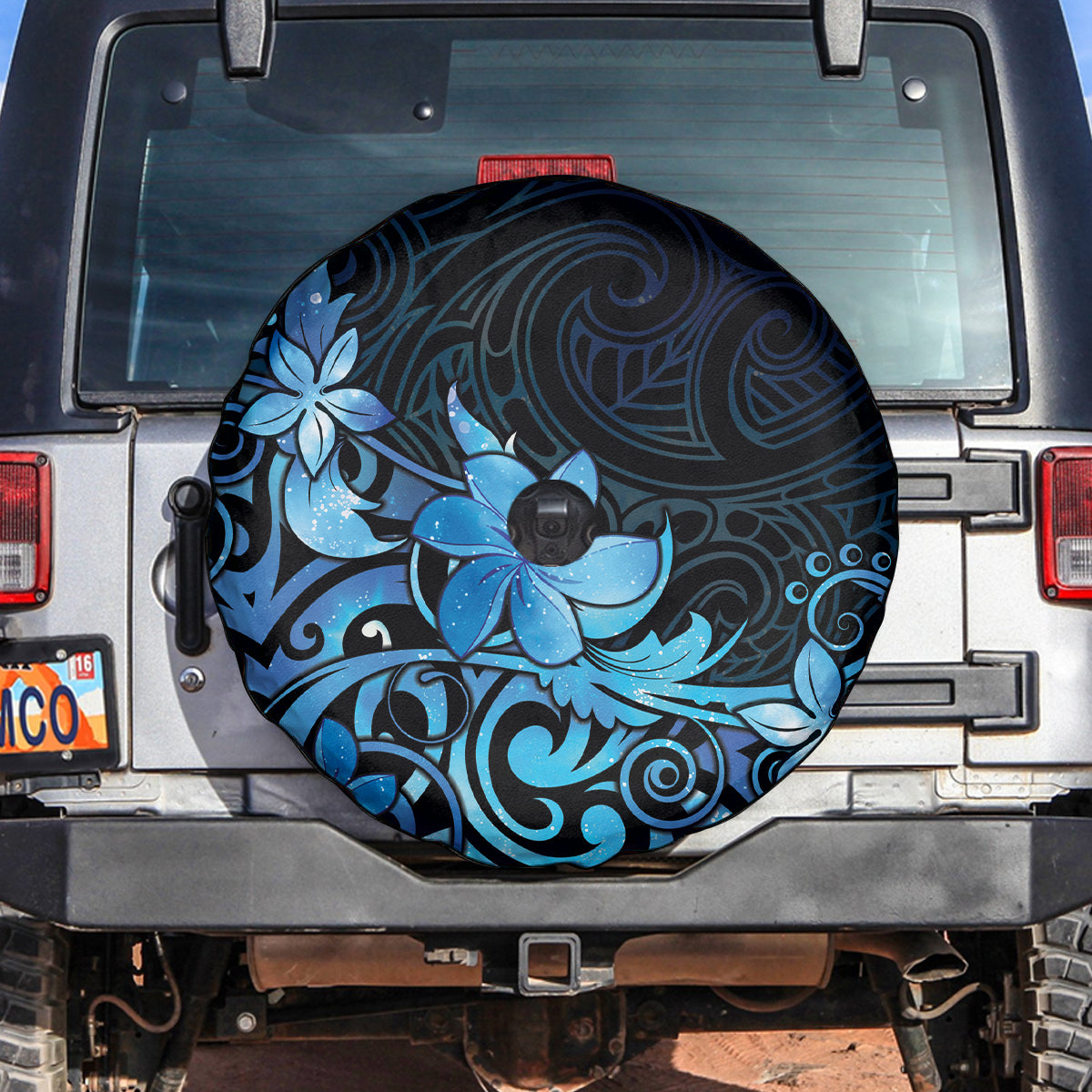 Matariki New Zealand Spare Tire Cover Maori Pattern Blue Galaxy