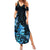 Matariki New Zealand Summer Maxi Dress Maori Pattern Blue Galaxy