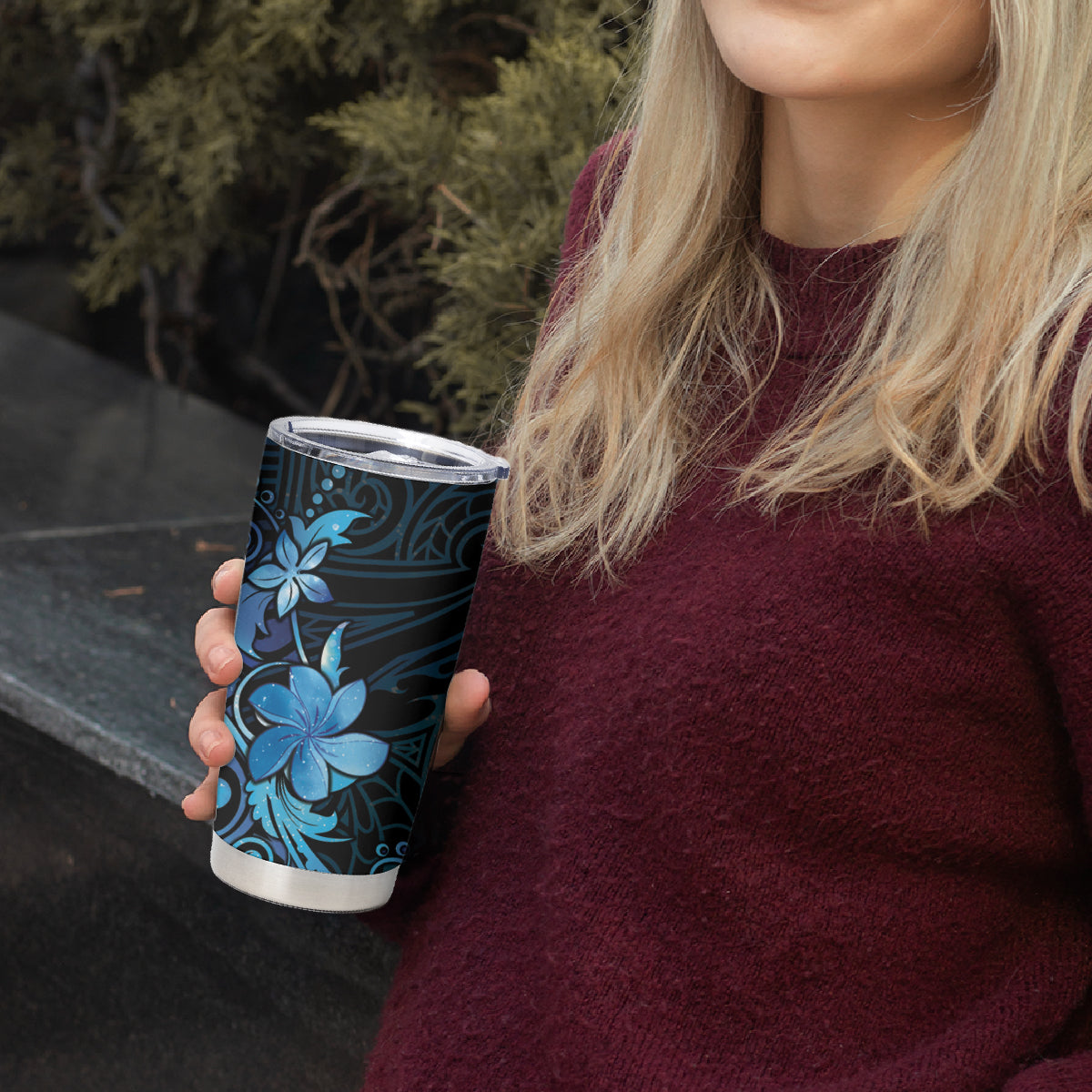 Matariki New Zealand Tumbler Cup Maori Pattern Blue Galaxy LT05 - Polynesian Pride