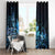 Matariki New Zealand Window Curtain Maori Pattern Blue Galaxy